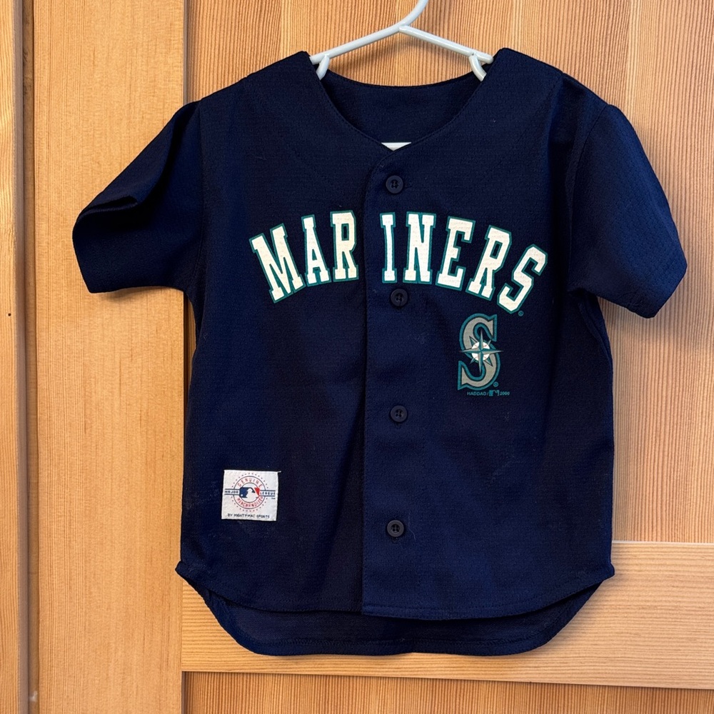 Mariners Kids Navy Blue Baseball Jersey